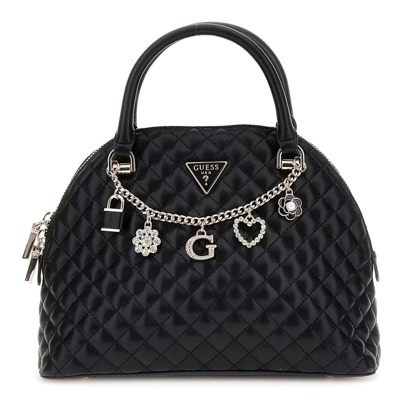 GUESS Everlee Dome Satchel Bag Black