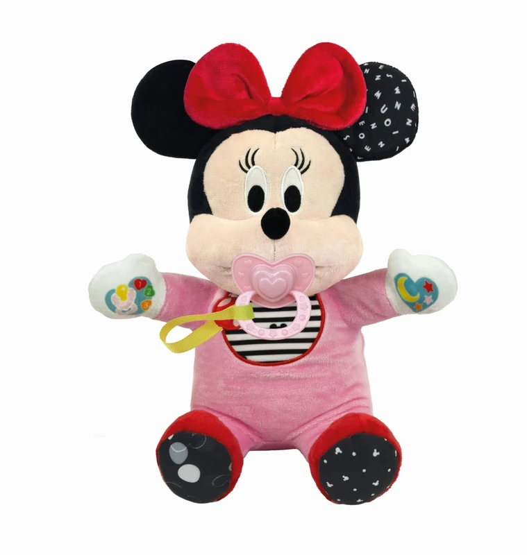 Clementoni Minnie My Soft Doll | Interactive Baby Minnie Plush with Pacifier, Sounds, Accessories and Learning Features | Soft Educational Toy with App & Augmented Reality