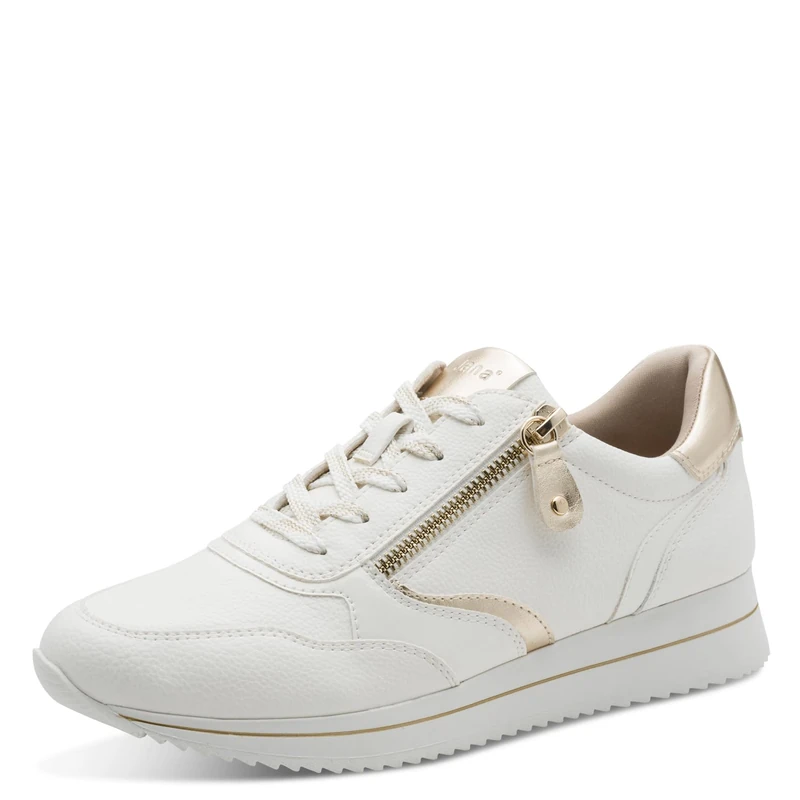 Jana Women's Low Vegan 8-23774-43 Trainers, White/Gold, 42 EU - Image 1