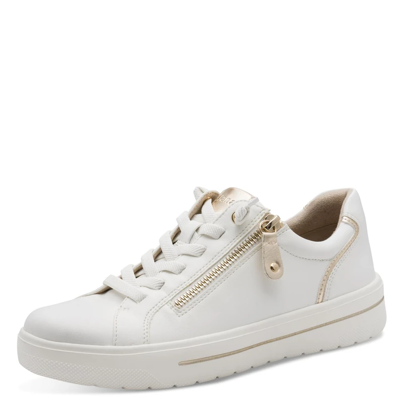 Jana Women's Low Vegan 8-23770-46 Trainers, White/Gold, 39 EU