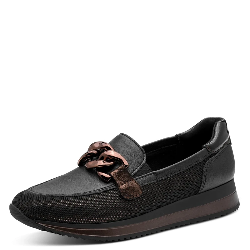 Jana Women's Slip On Vegan 8-24766-42 Trainers, Black/Bronze, 42 EU