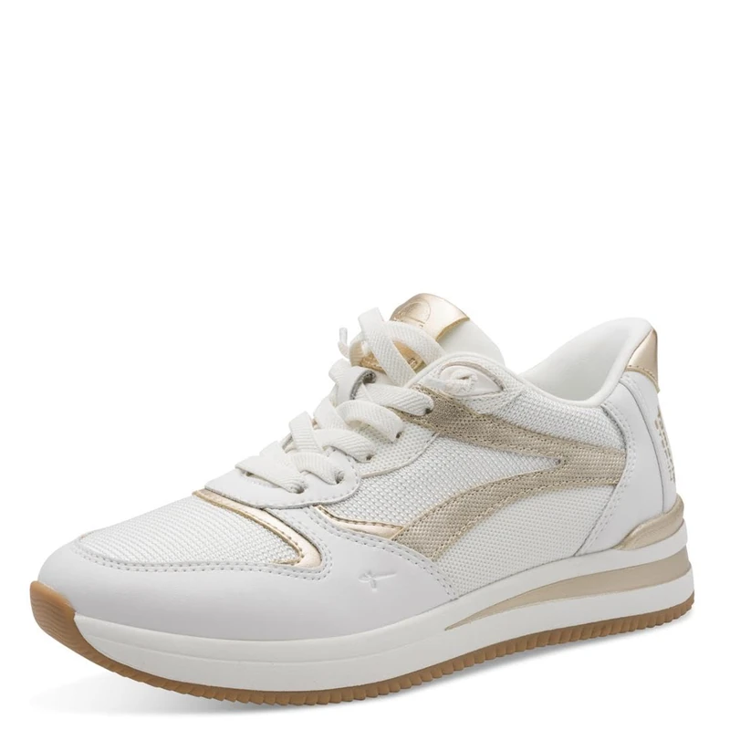Tamaris Comfort Damen Sneaker Low 8-83737-46, Women's Trainers, White Gold, EU 42 - UK 8
