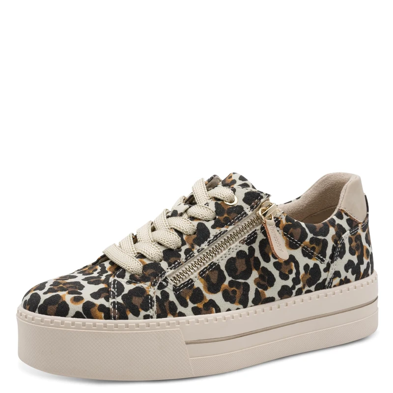 Jana Women's Low Vegan 8-23767-43 Trainers, Beige Leo, 37 EU
