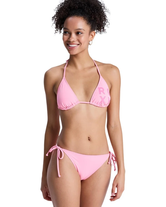 Roxy Solid Essentials TS Set - Two Piece Tiki Tri Bikini Set - Women - Pink
