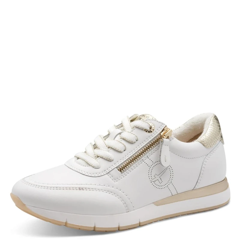Tamaris Women's Comfort Damen Sneaker Low Recycled Pet 8-83702-42, White Gold, 8 UK