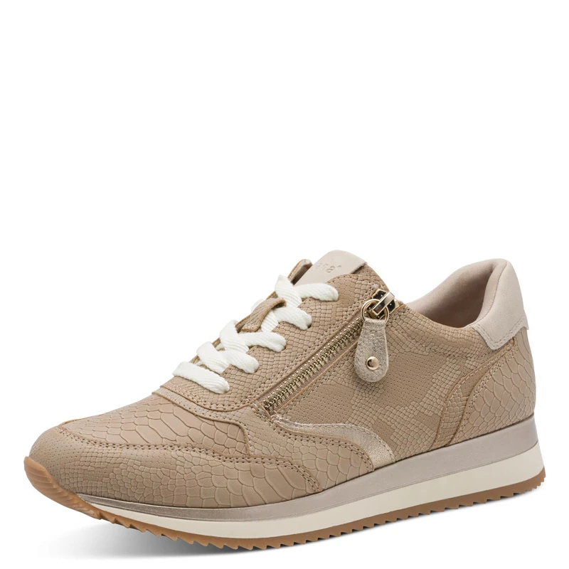 Jana Women's Low Vegan 8-23774-43 Trainers, Taupe Snake, 36 EU