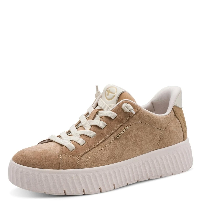 Tamaris Women's Comfort Damen Sneaker Low 8-83720-45, Camel Suede, 4 UK