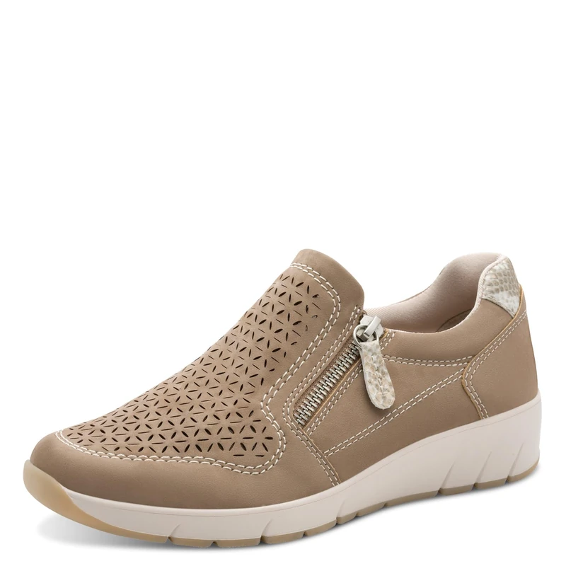 Jana Women's Damen Sneaker Slip On Vegan 8-24765-46, Taupe, 5 UK