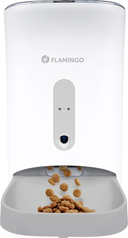 Flamingo AUTOMATIC FOOD DISPENSER WITH DIGITAL TIMER AND CAMERA OMEGA WHITE 4,5L