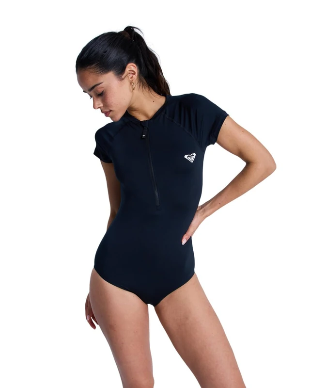 Roxy Surf T-shirt ESSENTIALS ZIPPED CS ONESIE Womens Black