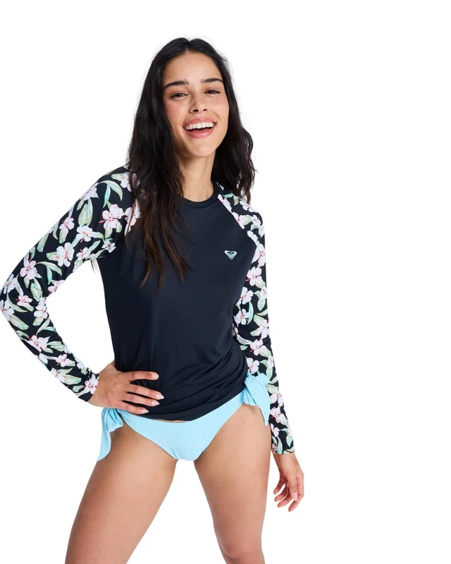Roxy Women's Ls Lycra Maillot de bain, Anthracite Spring Charming SMA, XXL