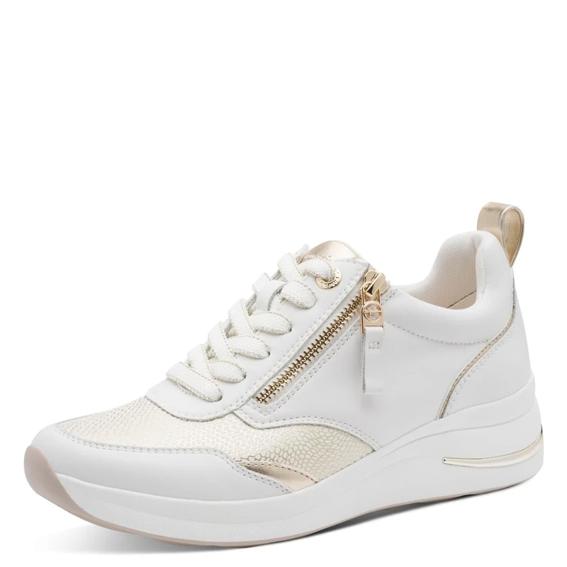 Tamaris Comfort Women's Low 8-83714-43 Trainers, White/Gold, 38 EU