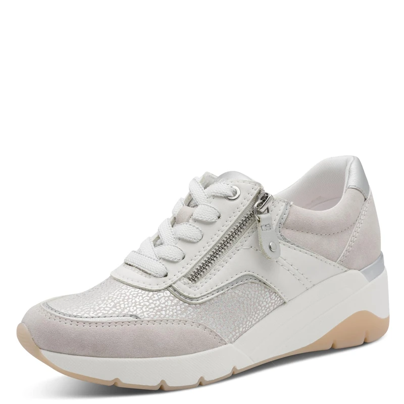 Jana Women's Low Vegan 8-23768-46 Trainers, White/Silver, 38 EU