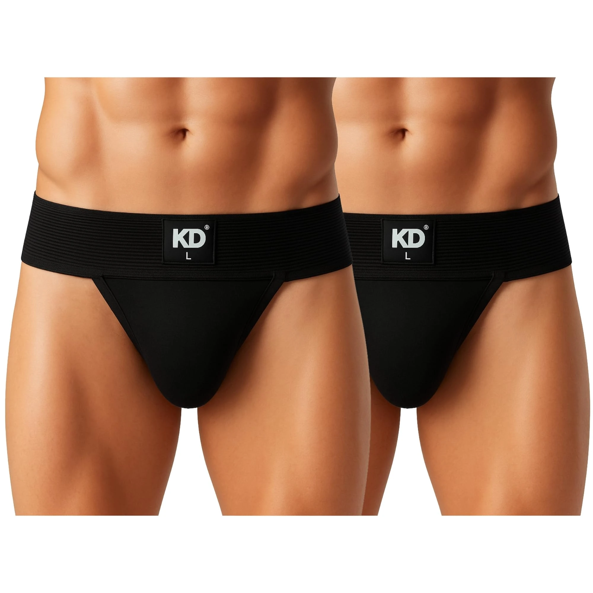KD Willmax Men’s Regent Gym Jockstrap Cotton Supporter | Soft Waistband | Full Back Coverage | Sports Fit (UK, Alpha, XS, Regular, Regular, Black - Pack of 2)
