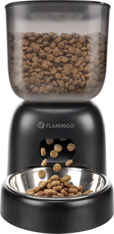 Flamingo AUTOMATIC FOOD DISPENSER WITH DIGITAL TIMER BLIDO BLACK 3L
