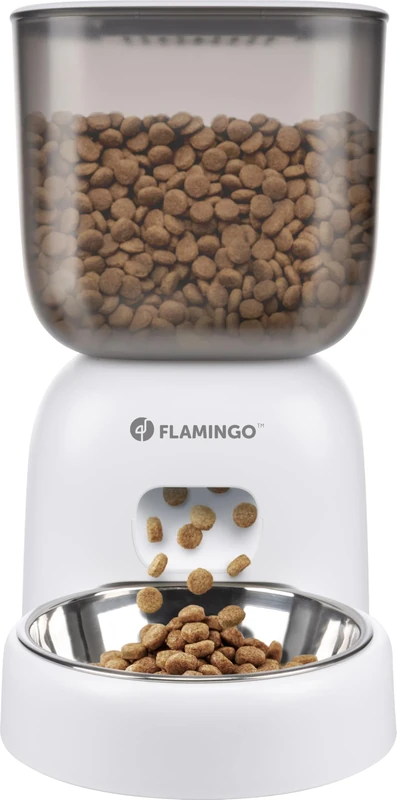 Flamingo AUTOMATIC FOOD DISPENSER WITH DIGITAL TIMER BLIDO WHITE 3L
