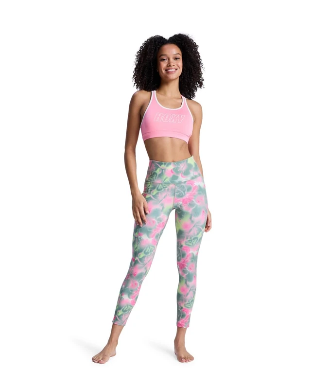 Roxy Sport Leggings Heart INTO IT Ankle Legging PT Womens Green - Image 1