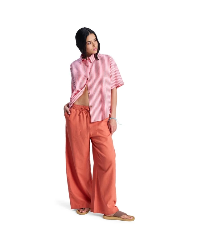 Roxy Easy Wear Pull On Beach Trousers LEKEITIO Break MID Pant Womens Pink - Image 1