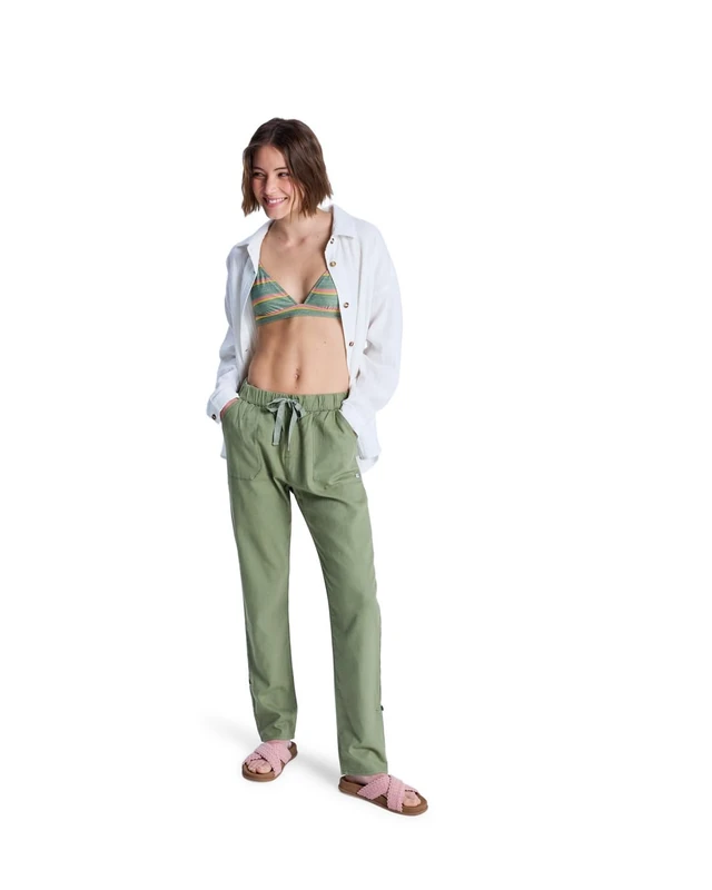 Roxy Cargo Pants ON The Seashore Womens Green