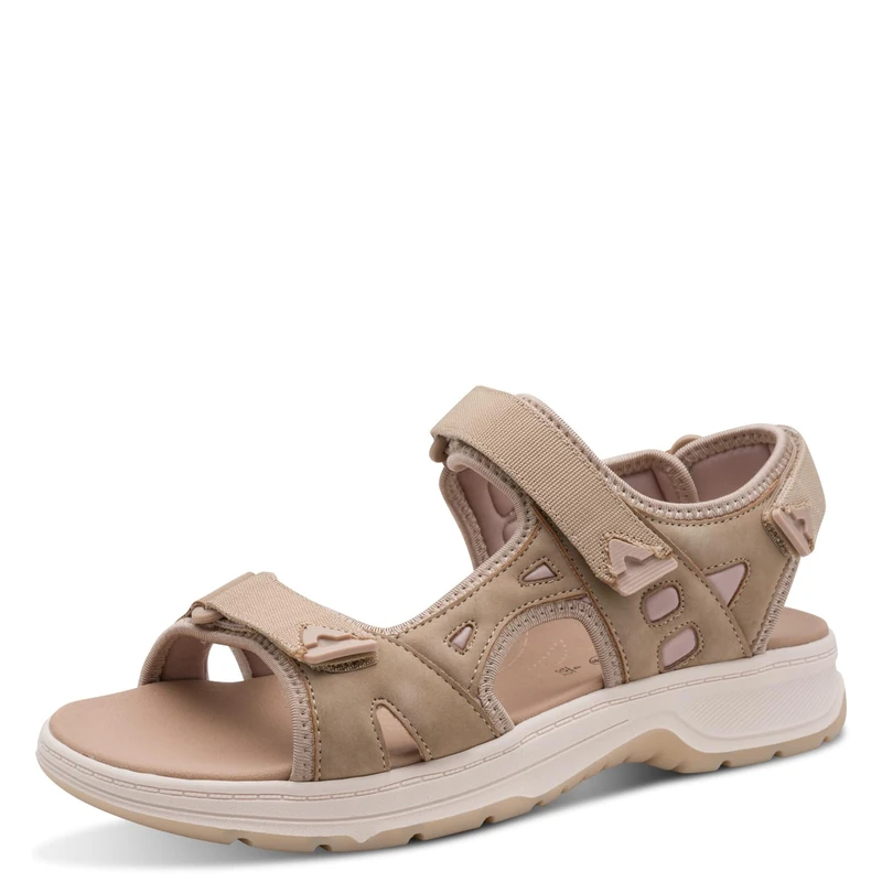 Jana Women's Softline Sandal Flat 8-28662-46, Taupe, 9 UK