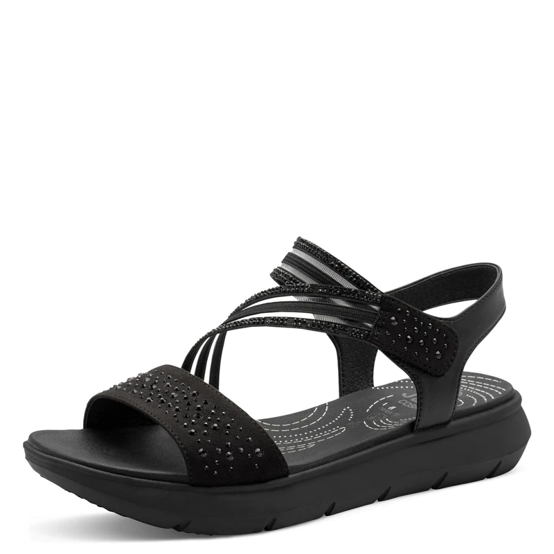 Jana Women's COSHY Flat 8-28771-46 Flat Sandals, Black, 41 EU