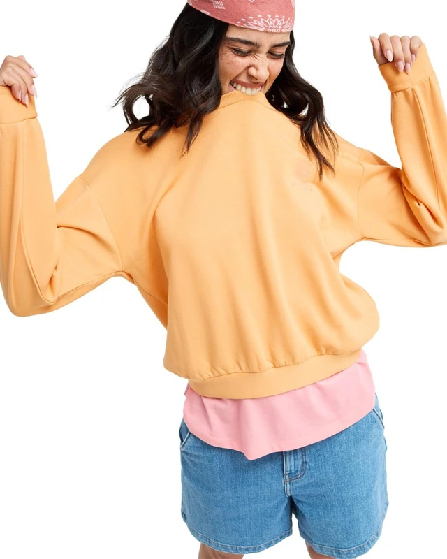 Roxy Fleece sweater SURFING BY MOONLIGHT Womens Orange