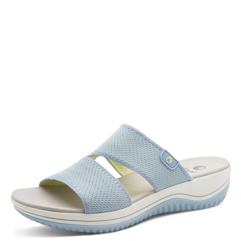Jana Women's COSHY Wedge/Plat Mule 8-27270-43 Sandals with Heel, Sky/Sun, 42 EU