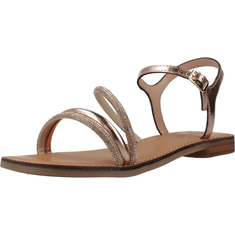 Geox Women's D Maddalusiac M Flat Sandal, Rose Gold, 41 EU