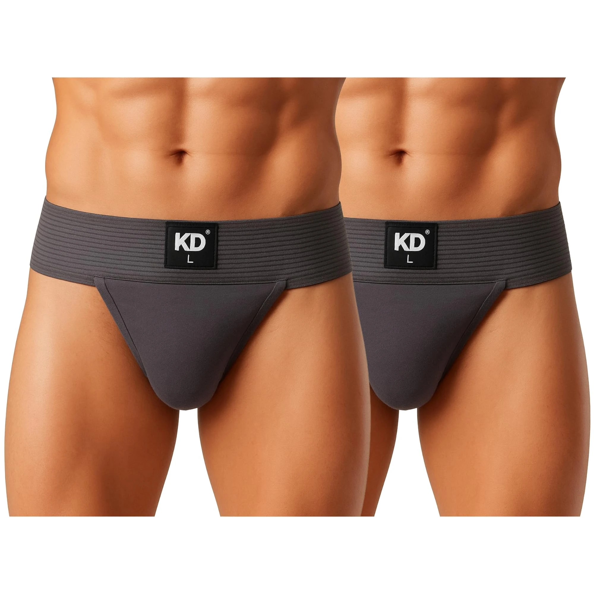 KD Willmax Men’s Regent Gym Jockstrap Cotton Supporter | Soft Waistband | Full Back Coverage | Sports Fit (UK, Alpha, XS, Regular, Regular, Grey - Pack of 2)