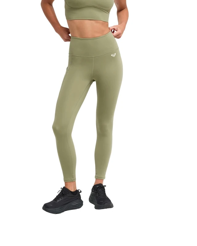 Roxy Sport Leggings Heart INTO IT Ankle Legging Womens Green - Image 1