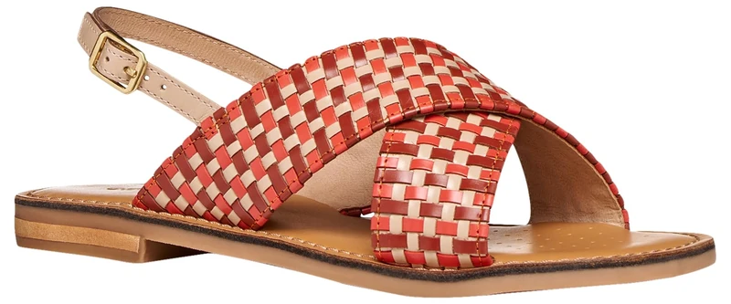 Geox Women D Maddalusiac N Flat Sandal, Rose Coral, 6 UK