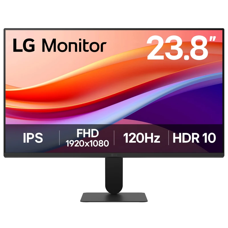 LG MONITOR 24U411A-B - FHD 1080p IPS 24 inch, 120 Hz, 5ms GtG, Computer desktop display with VRR, HDR10, Smart Energy Saving, Anti-Glare, D-Sub, HDMI, Matte Black