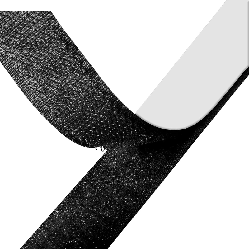 GRIPPA | Black Self Adhesive Tape Hook and Loop Strip, 1 Metre Pair - Sticky Backed Fastening Tape | Multiples Sent as Continuous Length | 30mm Wide (Black)