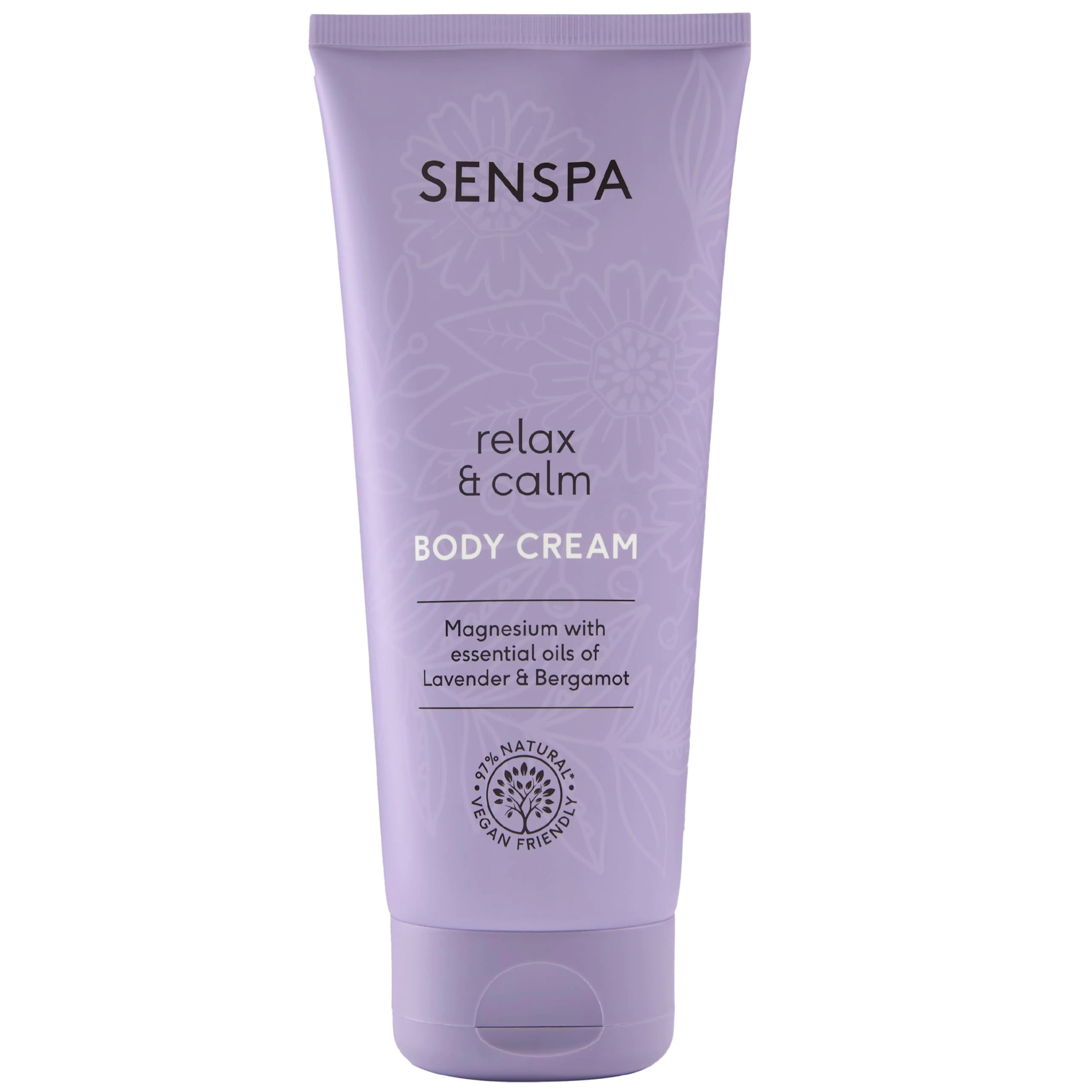 SenSpa Relax & Calm Body Cream – Deep Hydration – Natural Skin Softening – Shea Butter Moisture – Aromatherapy Scent/Vegan Body Lotion with Magnesium for Men & Women – 100ml