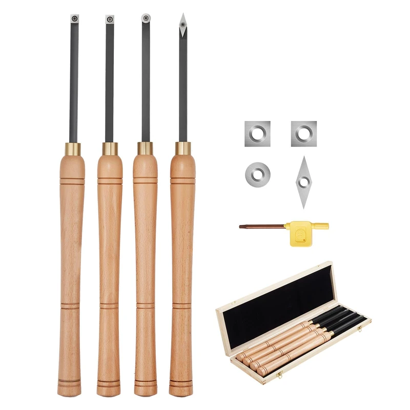 VEVOR Wood Lathe Turning Tool Set - 4PC Carbide Chisel