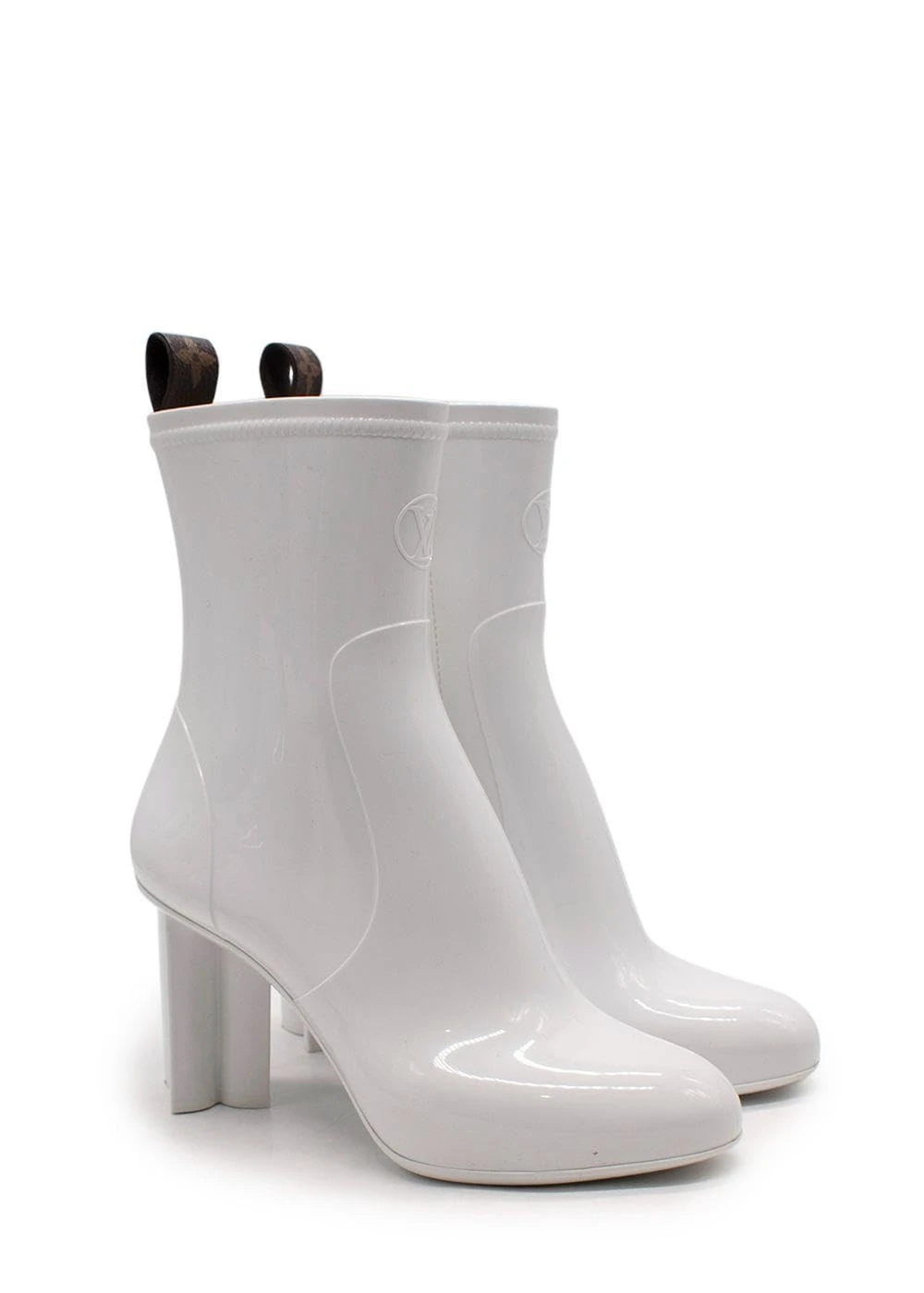 Louis Vuitton Pre-Loved White Silhouette Shint Rubber Ankle Boot