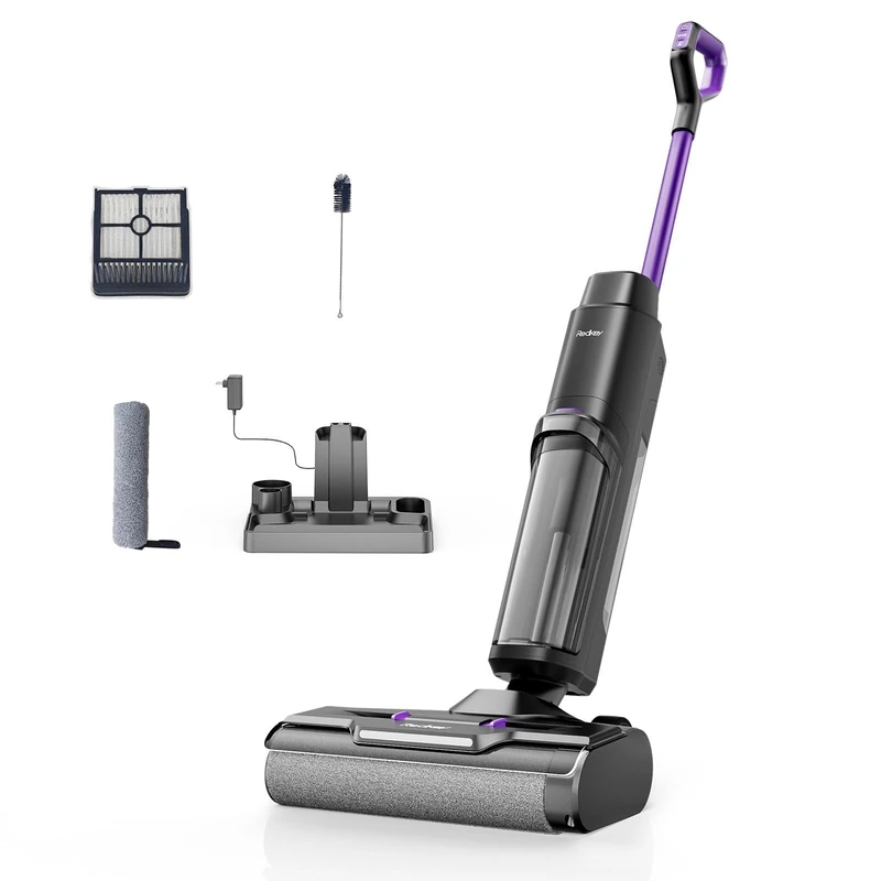 Redkey W15 Cordless Mop Vacuum Cleaner, 3 in 1 Sweeper Vacuum, 26000Pa Powerful Water and Dust Absorption, Single Plate 5 mm, 75 min Long Runtime, LED Display, Automatic Cleaning
