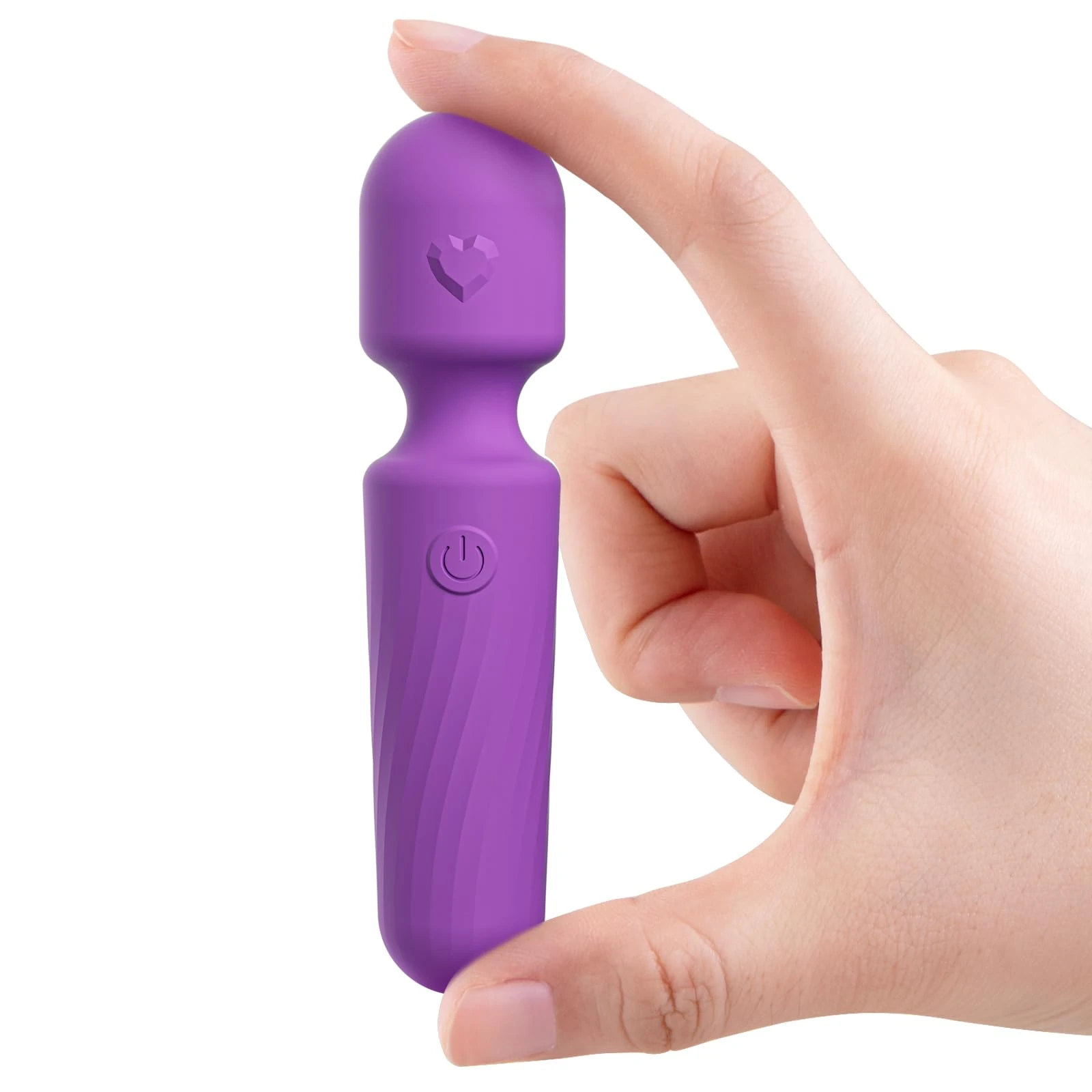 MANFLY Portable Travel Massage Tool, 10 Modes Rechargeable Waterproof Mini Body Massager (Violet)