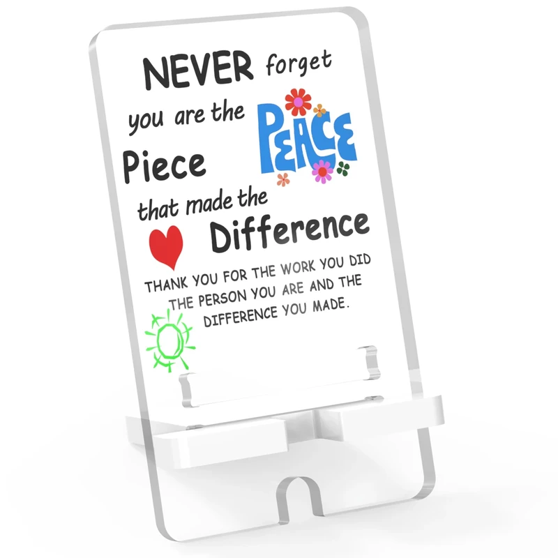 Thank You Gifts for Women, Men, Teacher， Appreciation Gifts for Coworker, Boss, Friends or Besties，Decorative Gift, Clear Acrylic Office Decor, Also a Stand for Phones (5.6"x3.15")