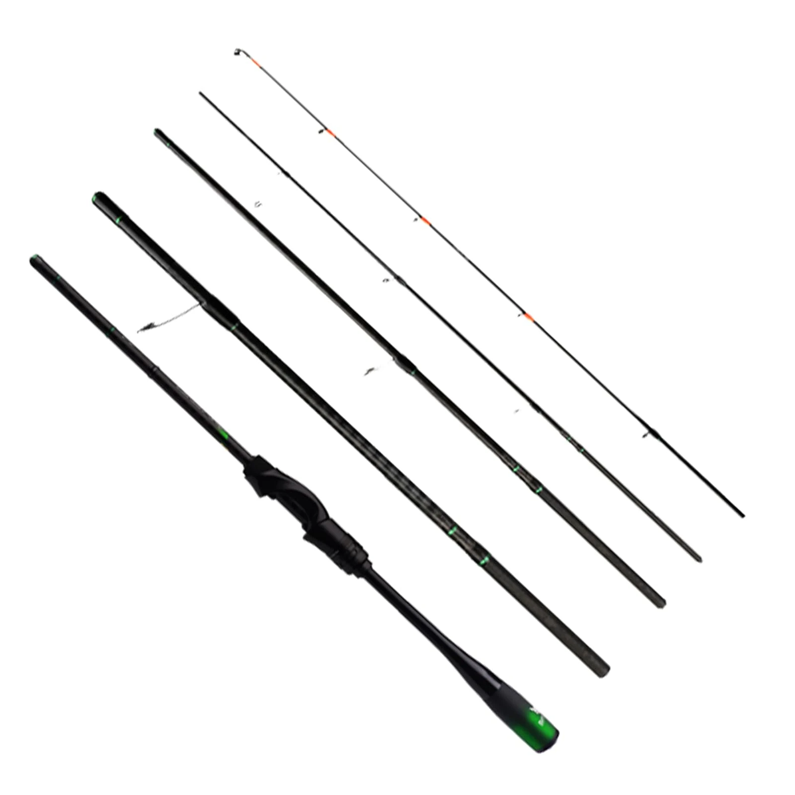 PURELURE Zero Freshwater Spinning Fishing Rods, 5-Piece Travel Rod Light, Toray 40 Ton + T1100G Carbon Fiber Bass Lure Pole, CNC Precision Machining, High Elasticity EVA Grip