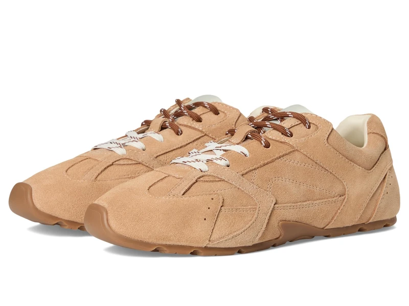 Steve Madden Women's Aziel Sand-Coloured Suede Trainers, 38 EU