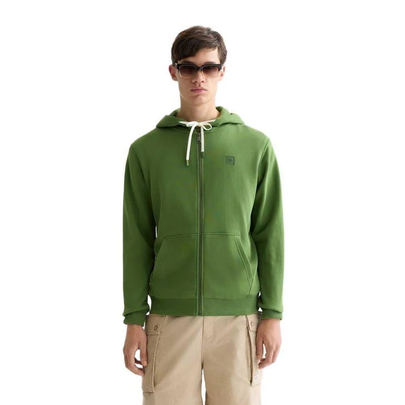 SCOTCH & SODA Men's Essential Badge Logo Hooded Sweatshirt, Garden Green 300, M