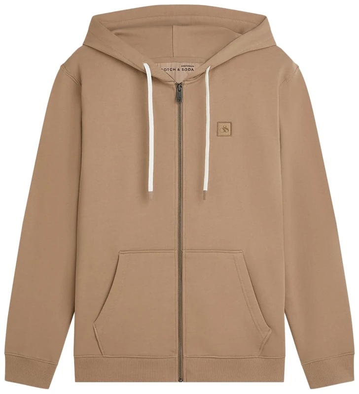 SCOTCH & SODA Men's Essential Badge Logo Hooded Sweatshirt, Amphora 230, M
