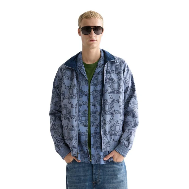 SCOTCH & SODA Men's Reversiible Printed Jacket Reversible, Pageant Blue 401, XL