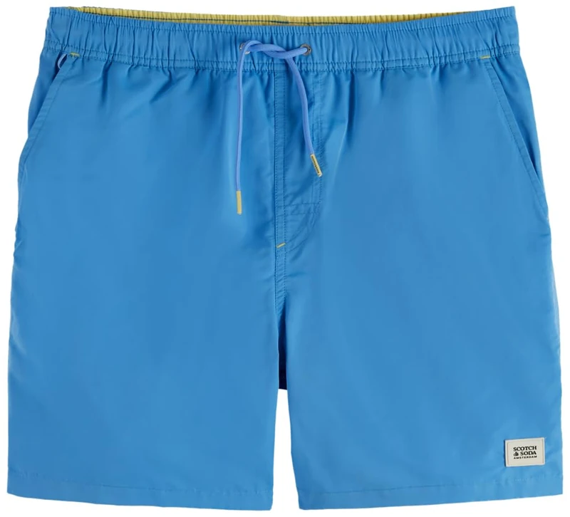 SCOTCH & SODA Men's Mid Length Swimshort Board Shorts, Diamond Tahitian Teal 410, M - Image 1