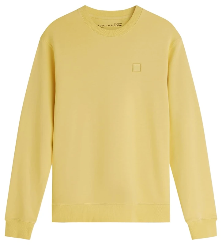 SCOTCH & SODA Mens Chest Logo Crewneck Sweatshirt, Raffia 730, M UK - Image 1