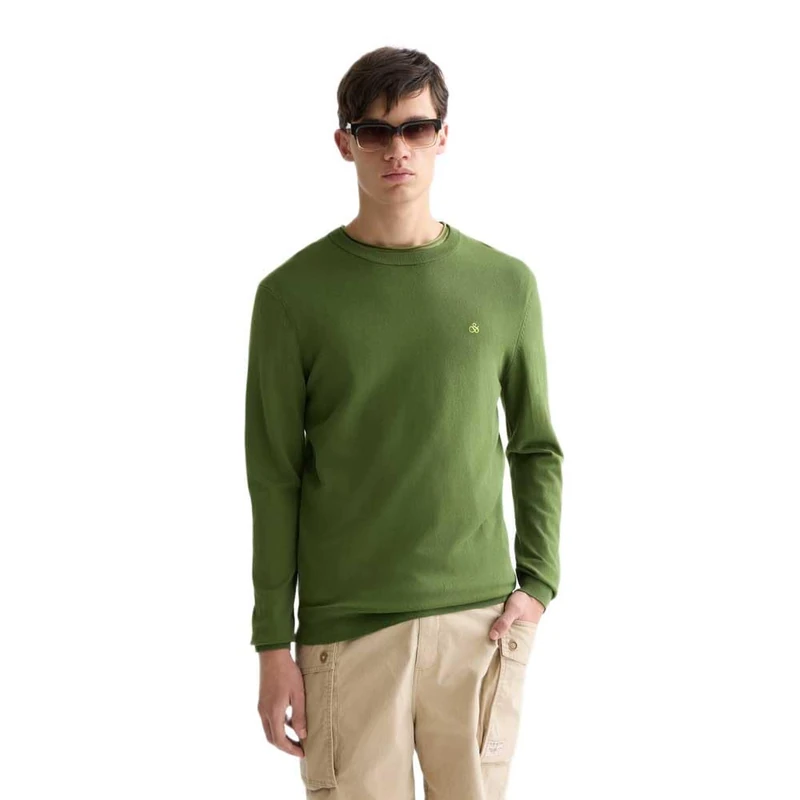 SCOTCH & SODA Regular Crew Neck Cotton Blend Pullover Sweater