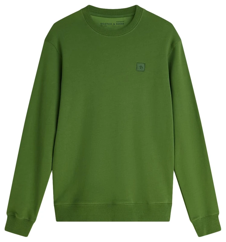 SCOTCH & SODA Men's Chest Logo Crewneck Sweatshirt, Garden Green 300, XXL