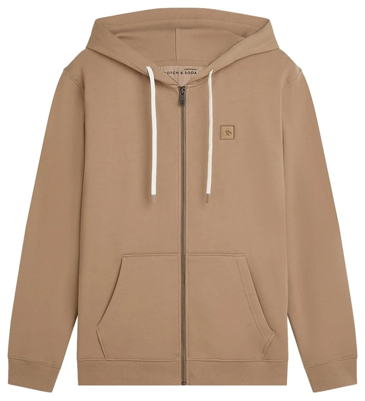 SCOTCH & SODA Men's Essential Badge Logo Hooded Sweatshirt, Amphora 230, S