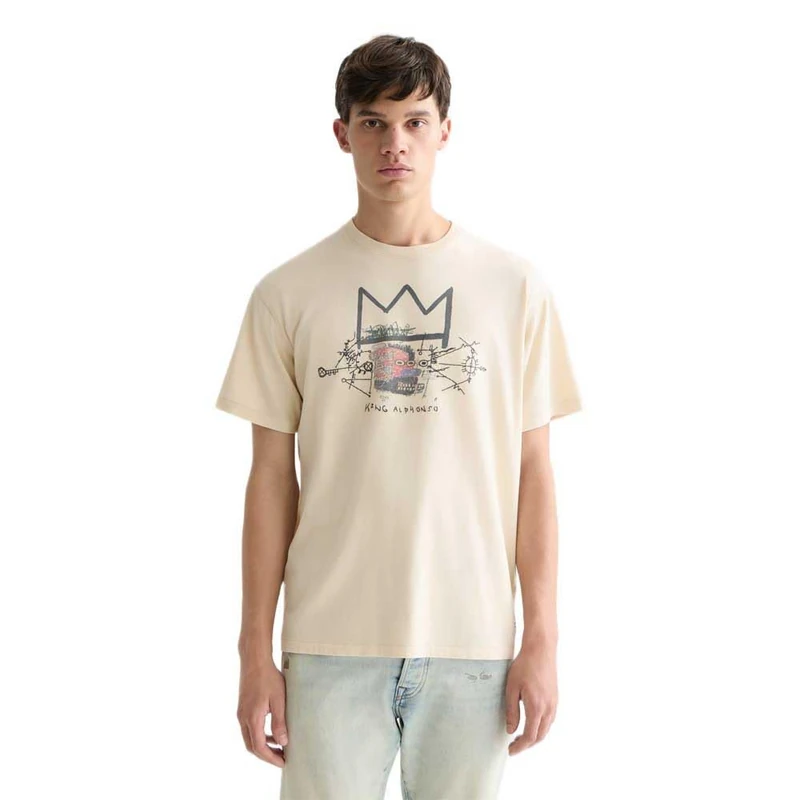 SCOTCH & SODA Men's Basquiat Relaxed-Fit T-Shirt, Eggnog 270, S